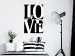 Wall Poster Black and White Love - checkerboard pattern with black and white text 122900 additionalThumb 17