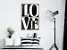 Wall Poster Black and White Love - checkerboard pattern with black and white text 122900 additionalThumb 5