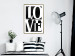 Wall Poster Black and White Love - checkerboard pattern with black and white text 122900 additionalThumb 13