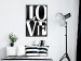 Wall Poster Black and White Love - checkerboard pattern with black and white text 122900 additionalThumb 3