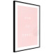 Wall Poster Now or Never - delicate English text on a pink background 123200 additionalThumb 13