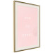 Wall Poster Now or Never - delicate English text on a pink background 123200 additionalThumb 2