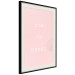 Wall Poster Now or Never - delicate English text on a pink background 123200 additionalThumb 3