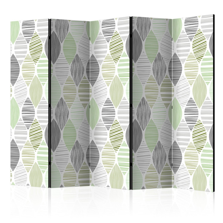 Room Divider Screen Green Tears II - texture with abstract stripe pattern motif 123300