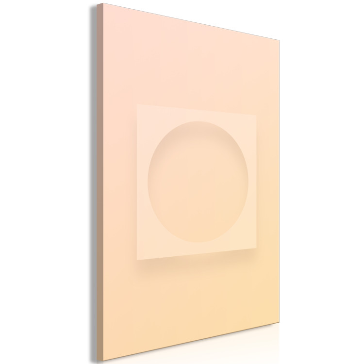 Canvas Art Print Pastel geometry - an abstract composition with a circle and a square 123800 additionalImage 2