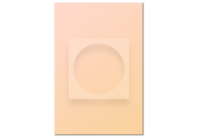 Canvas Art Print Pastel geometry - an abstract composition with a circle and a square 123800
