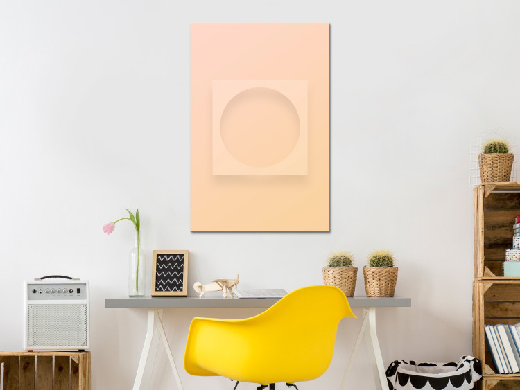 Canvas Art Print Pastel geometry - an abstract composition with a circle and a square 123800 additionalImage 3