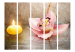 Room Separator Romantic Evening II (5-piece) - pink orchid on a beige background 124200 additionalThumb 3