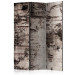Folding Screen Burnt Wood (3-piece) - retro-style background in grays 124300