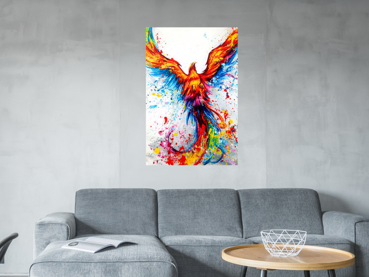 Canvas Print Birth of the Phoenix (1-part) vertical - exotic colorful bird 127200 additionalImage 3