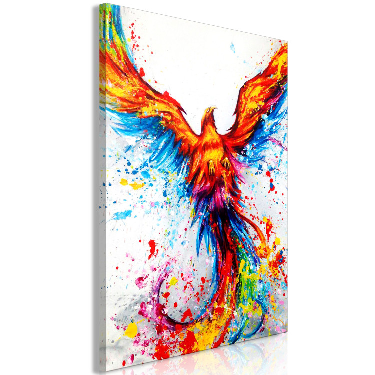 Canvas Print Birth of the Phoenix (1-part) vertical - exotic colorful bird 127200 additionalImage 2