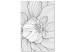 Canvas Print Peony flower bud - black and white plant contours in line art style 128400