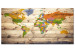 Large canvas print Map on wood: Colourful Travels II [Large Format] 128500