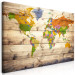 Large canvas print Map on wood: Colourful Travels II [Large Format] 128500 additionalThumb 2