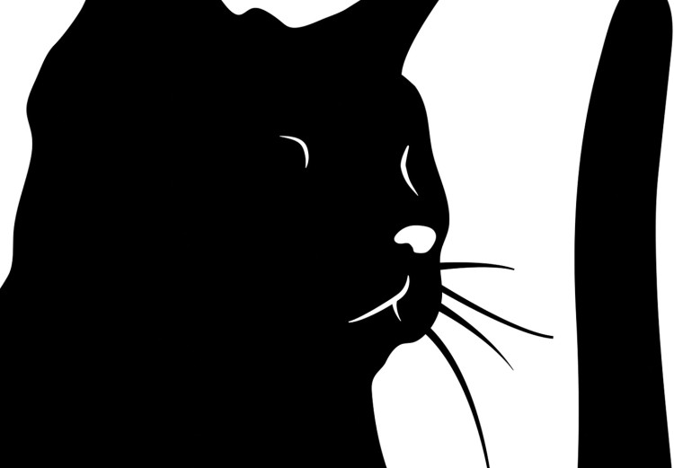 Canvas Print Curious Cat (1-part) vertical - black animal on a white background 129600 additionalImage 5