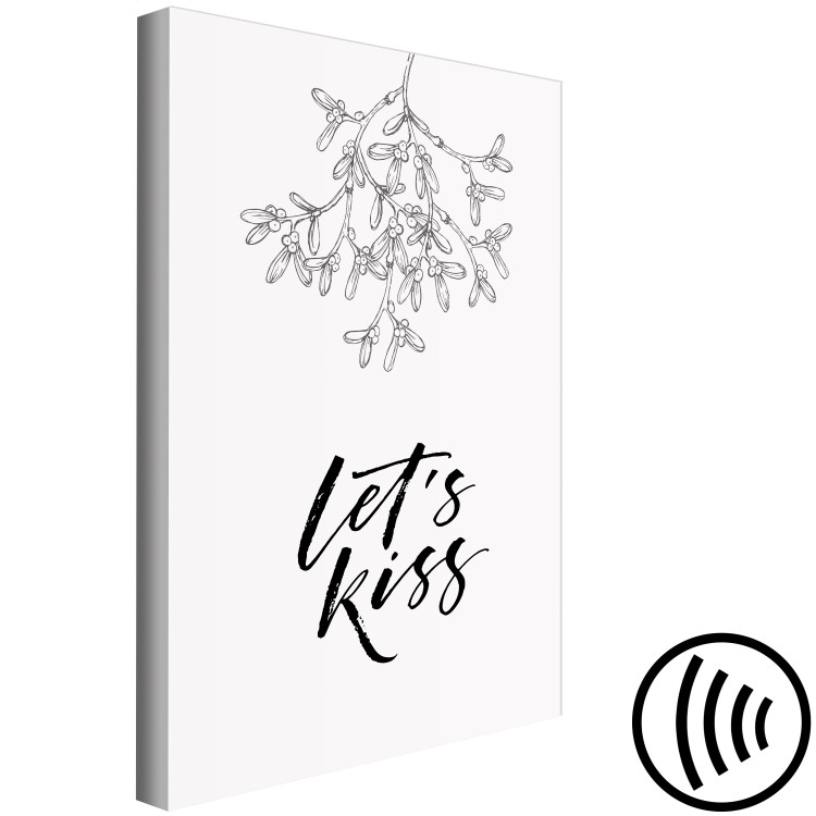 Canvas Let's Kiss (1-piece) Vertical - English inscription on a white background 130800 additionalImage 6