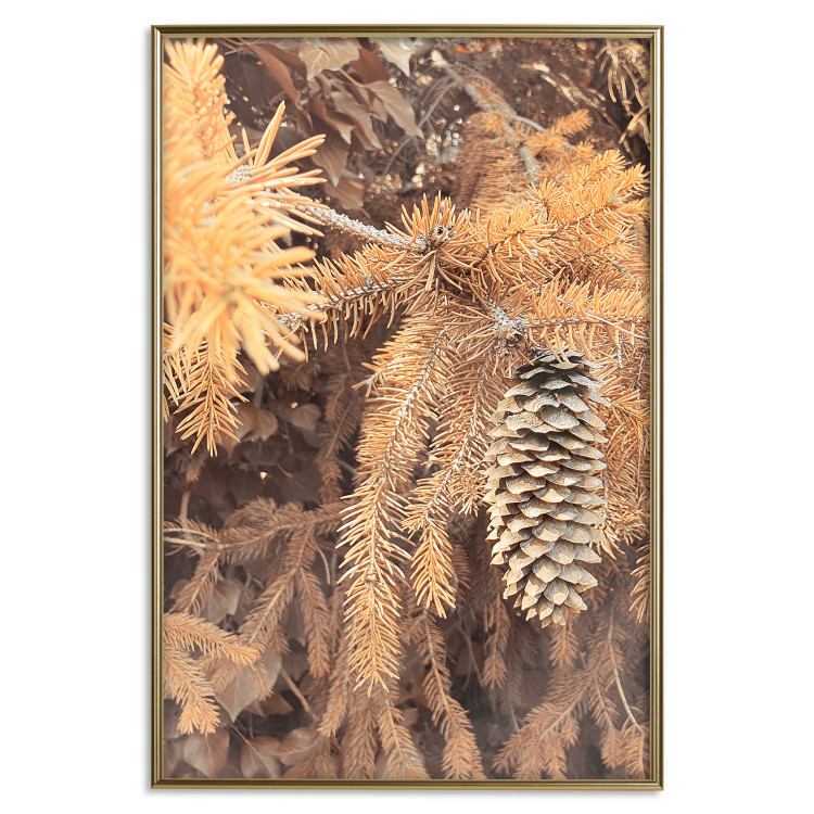 Wall Poster Golden Cone - autumn composition of forest plants in brown hues 131800 additionalImage 21