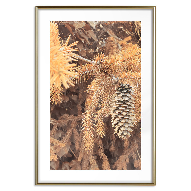 Wall Poster Golden Cone - autumn composition of forest plants in brown hues 131800 additionalImage 14