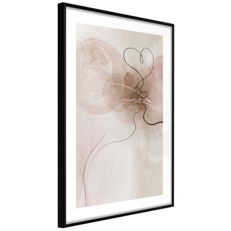 Poster Tangled in Dreams - line art of a couple kissing on an abstract background 132200 additionalImage 6
