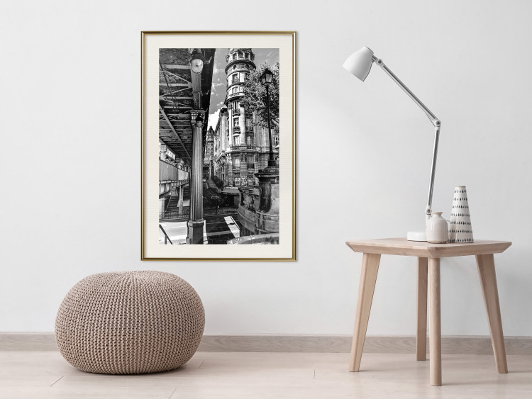 Poster View of Bir-Hakeim - black and white city architecture with columns 132300 additionalImage 22