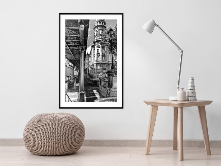 Poster View of Bir-Hakeim - black and white city architecture with columns 132300 additionalImage 23