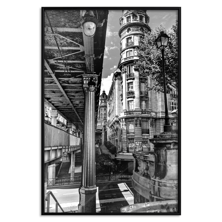 Poster View of Bir-Hakeim - black and white city architecture with columns 132300 additionalImage 16