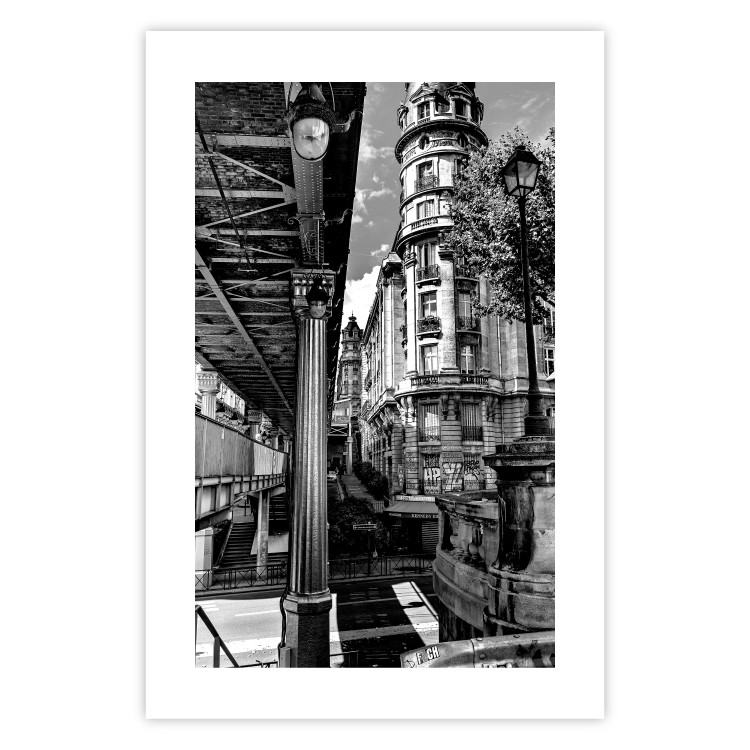 Poster View of Bir-Hakeim - black and white city architecture with columns 132300 additionalImage 25