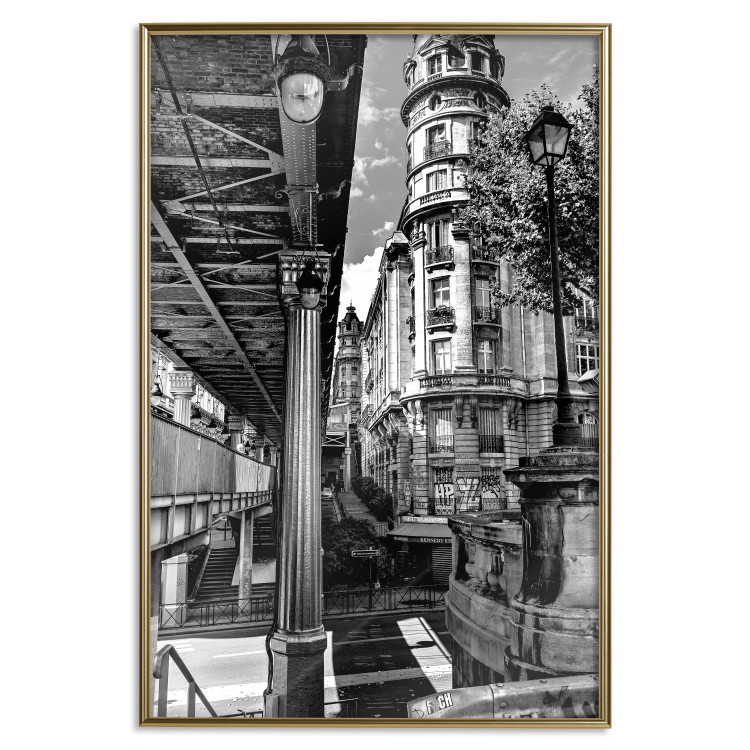 Poster View of Bir-Hakeim - black and white city architecture with columns 132300 additionalImage 17