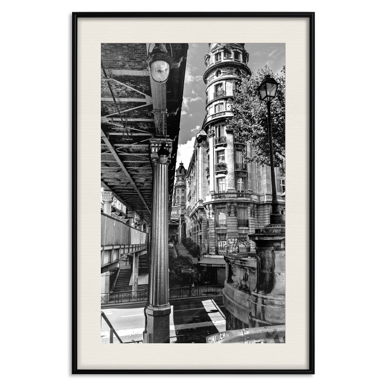 Poster View of Bir-Hakeim - black and white city architecture with columns 132300 additionalImage 19
