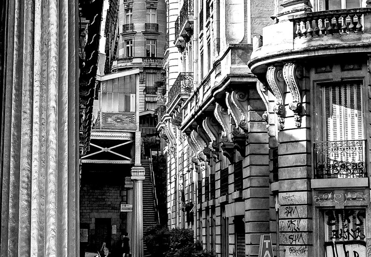 Poster View of Bir-Hakeim - black and white city architecture with columns 132300 additionalImage 10