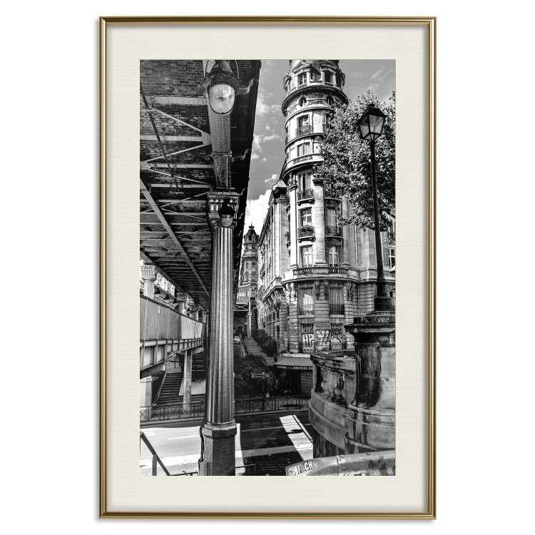 Poster View of Bir-Hakeim - black and white city architecture with columns 132300 additionalImage 20