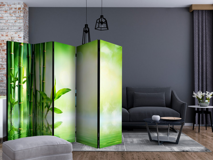 Room Divider Bamboo Grove II (5-piece) - lush green composition in zen style 133100 additionalImage 4