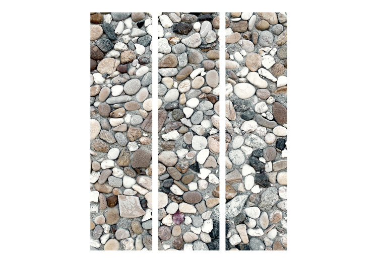 Room Divider Screen Pebbles on the Beach (3-piece) - summer mosaic with colorful pebbles 133200 additionalImage 3