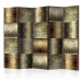 Room Divider Screen Metal Tiles II (5-piece) - elegant composition in ornaments 133400