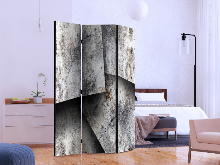 Room Divider Screen Concrete Cards - concrete texture of creative geometric figures 133600 additionalImage 2