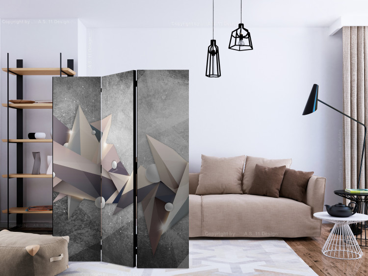 Room Separator Geometric Constellation - abstract triangles on a concrete background 133700 additionalImage 4