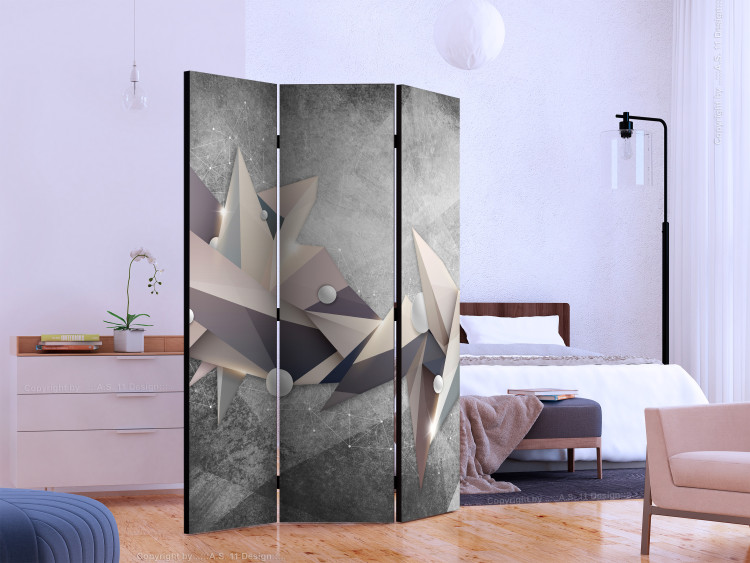 Room Separator Geometric Constellation - abstract triangles on a concrete background 133700 additionalImage 2