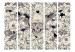 Room Separator Inspired by Art Nouveau II - composition of skull and flowers in retro style 133800 additionalThumb 3