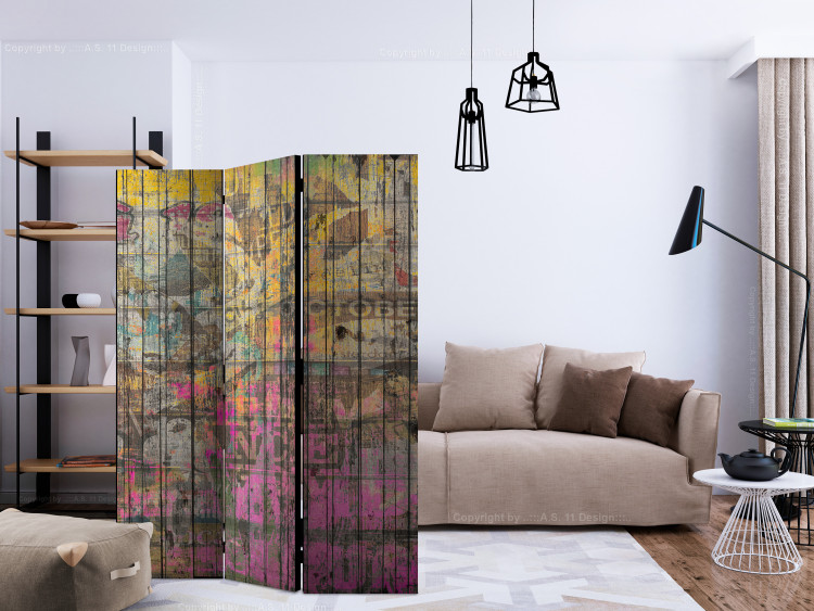 Room Divider Freestyle - texture with colorful and abstract graffiti-style patterns 133900 additionalImage 4