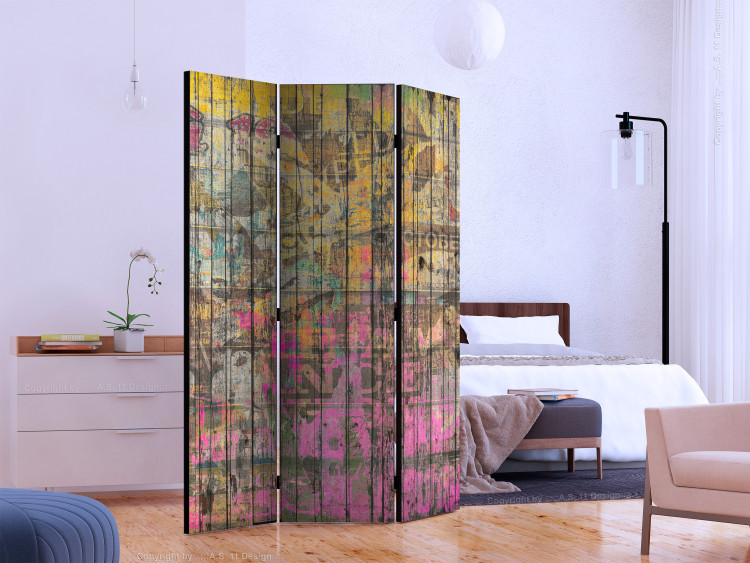 Room Divider Freestyle - texture with colorful and abstract graffiti-style patterns 133900 additionalImage 2
