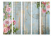 Room Divider Vintage Garden II - pink flowers on a background of wooden boards with inscriptions 134000 additionalThumb 3