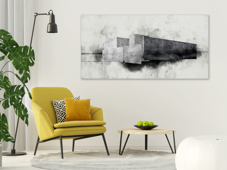 Canvas Print Architectural Variation (1-piece) - black and white abstraction 134400 additionalImage 3