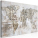 Canvas Print Bright world - contour world map in a beige tone on a light background 134800 additionalThumb 2