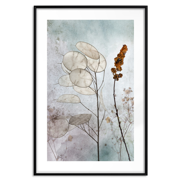 Wall Poster Misty Lunaria - romantic meadow composition with flowers on a light background 135100 additionalImage 15