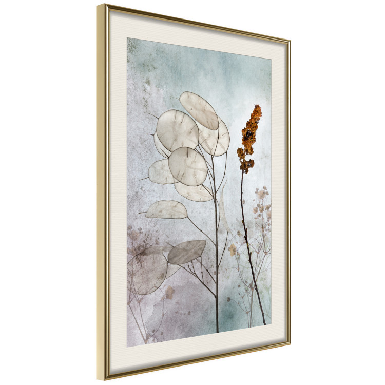 Wall Poster Misty Lunaria - romantic meadow composition with flowers on a light background 135100 additionalImage 2