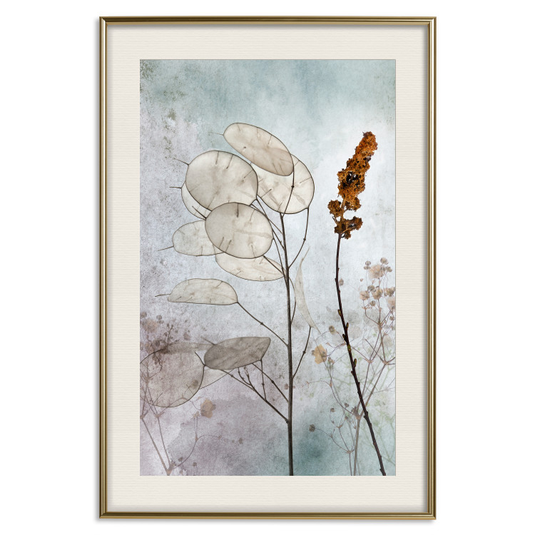Wall Poster Misty Lunaria - romantic meadow composition with flowers on a light background 135100 additionalImage 20