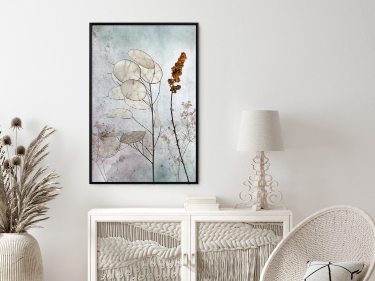 Wall Poster Misty Lunaria - romantic meadow composition with flowers on a light background 135100 additionalImage 13