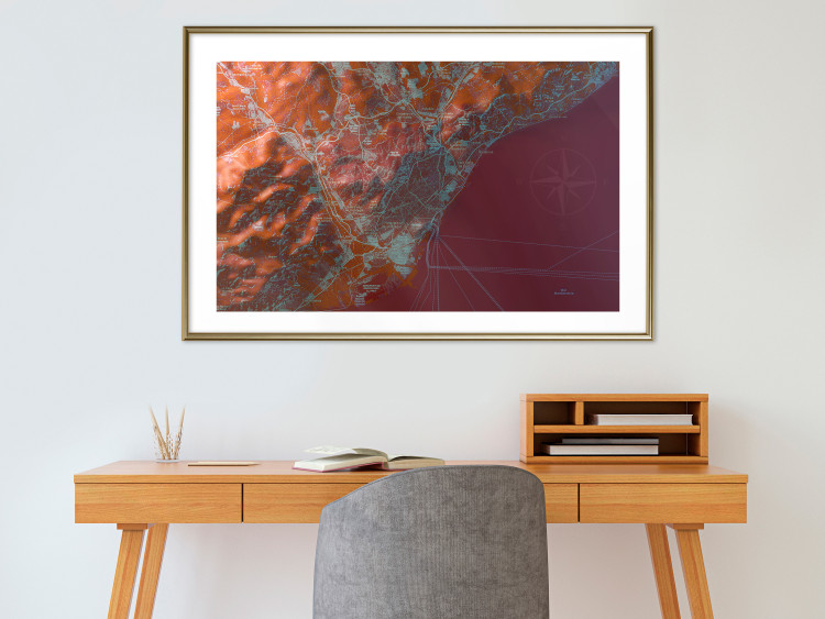 Poster Barcelona Vicinity - abstract and red composition of Barcelona map 135700 additionalImage 13