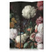 Room Separator Eternal Flowers (3-piece) - colorful blooming plants on a black background 136100