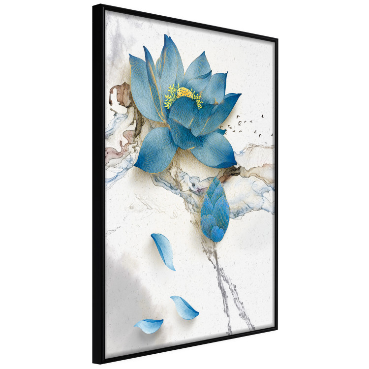 Wall Poster Wildflower - winter composition of a blue flower on a light background 137700 additionalImage 20